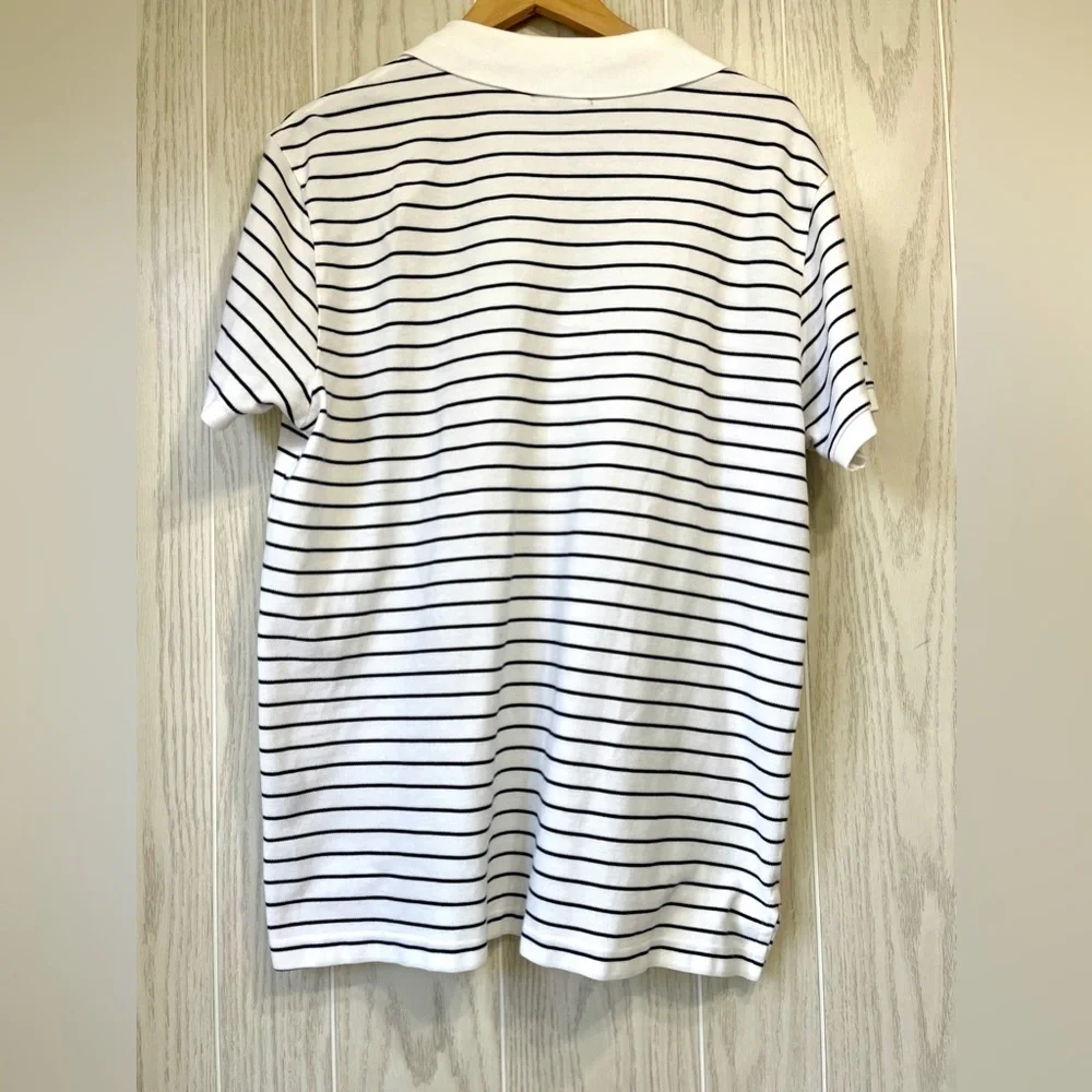 Vintage Polo Jeans Company Blue Polo Collar Shirt Cotton Mens Striped Size XL